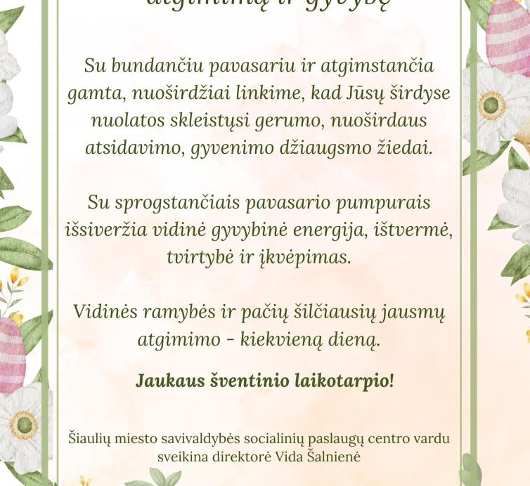 Sveikiname su Šv. Velykomis!